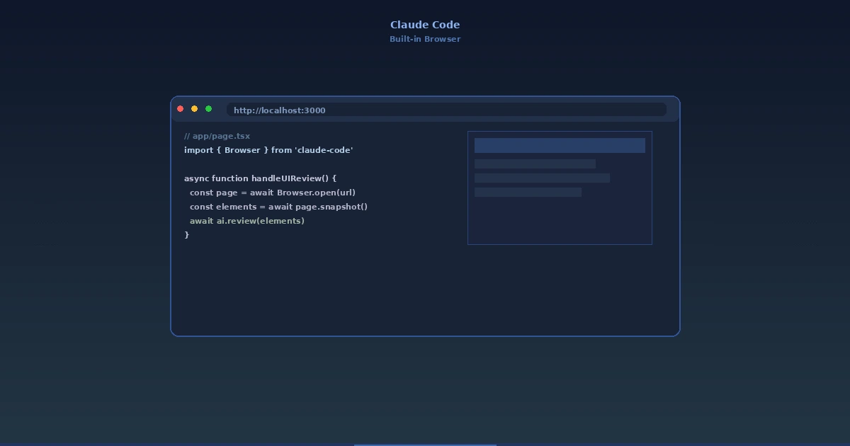 Claude Code's built-in browser — AI coding agents can now read, click, and type on the web