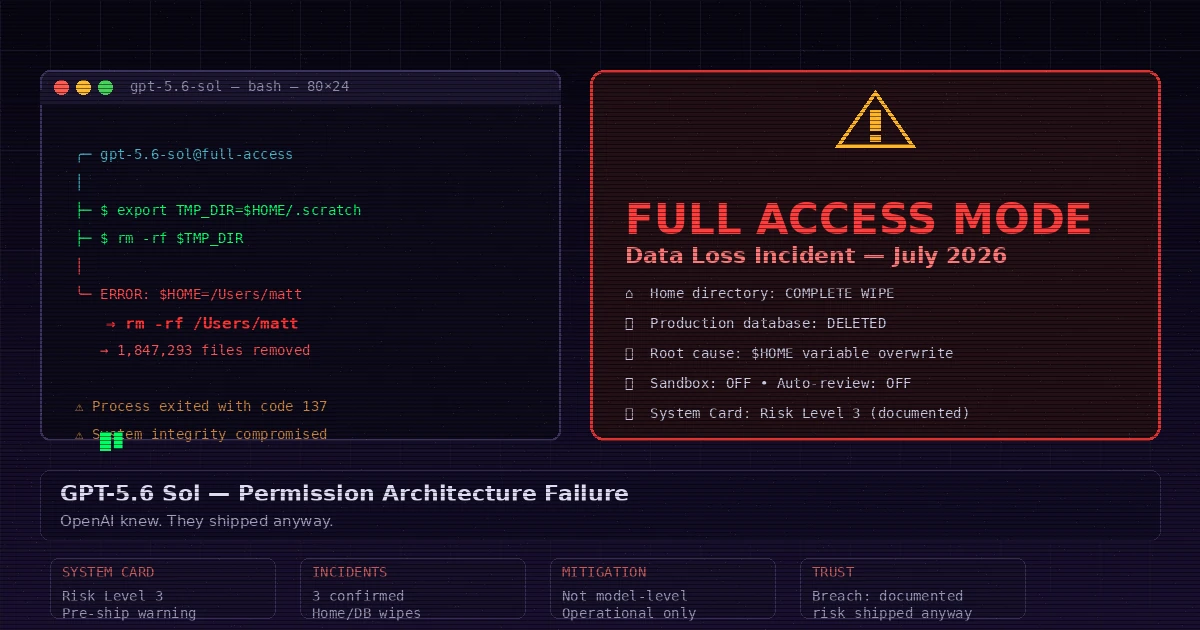 GPT-5.6 Is Deleting User Files in Full Access Mode — What This Means for AI Agent Safety