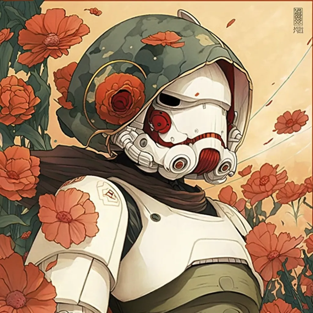 anime by studio ghibli::1.4 stormtrooper::1.2 3d render realistic::-1.5