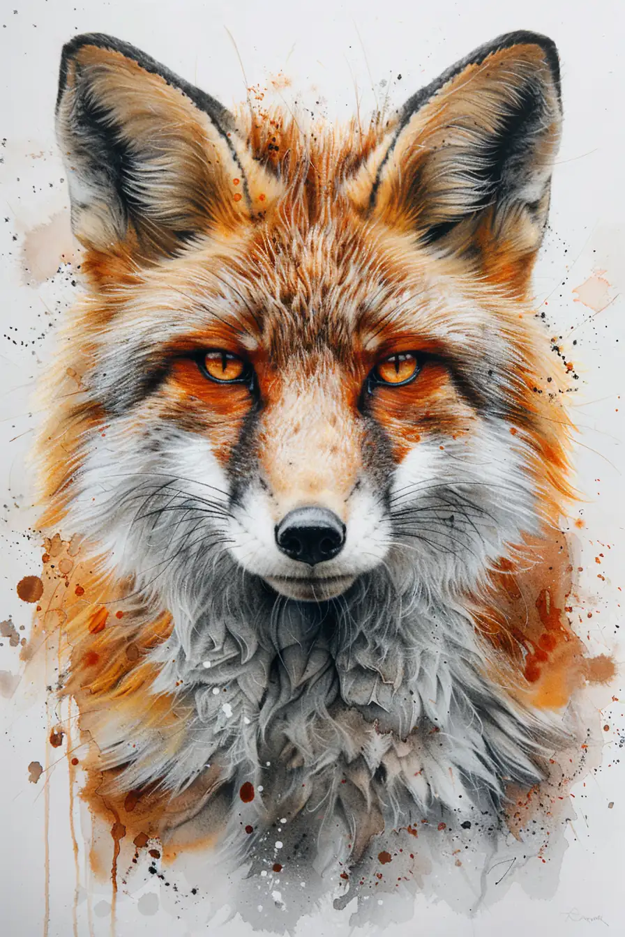 Watercolor wildlife portrait with luminous quality