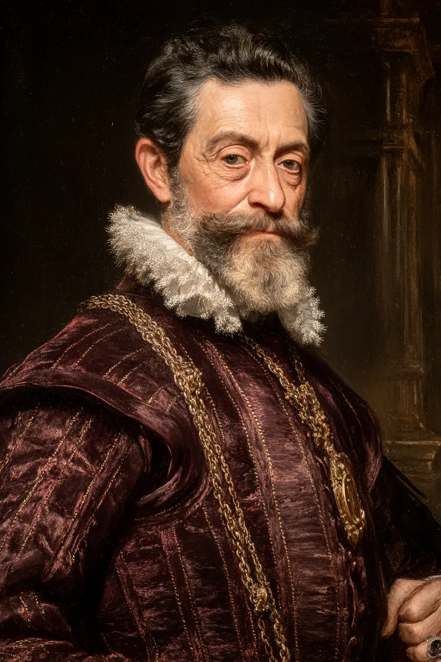 Italian Renaissance aristocrat with gold chain and period clothing