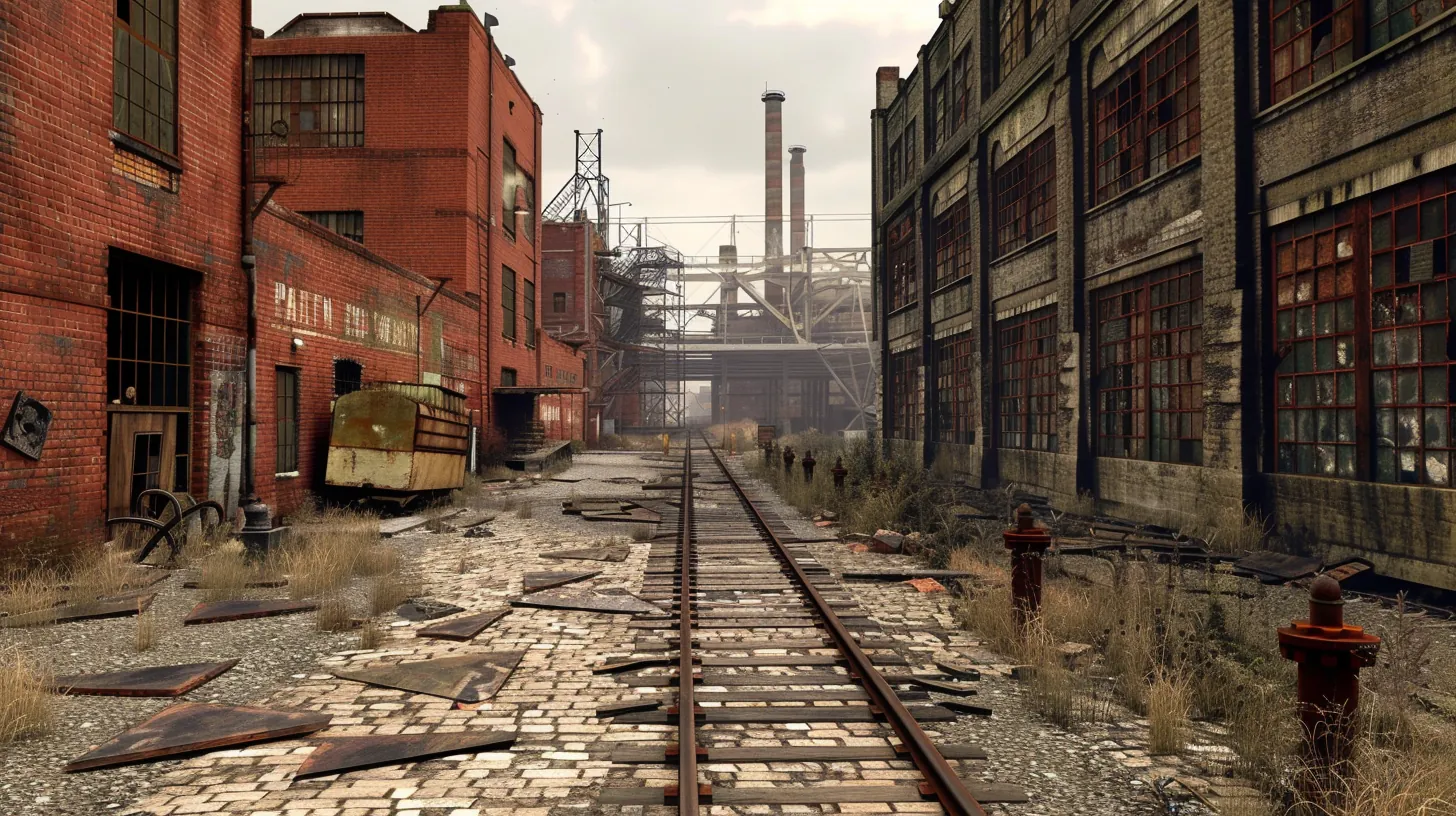 Historic industrial district featuring iron framework and masonry construction