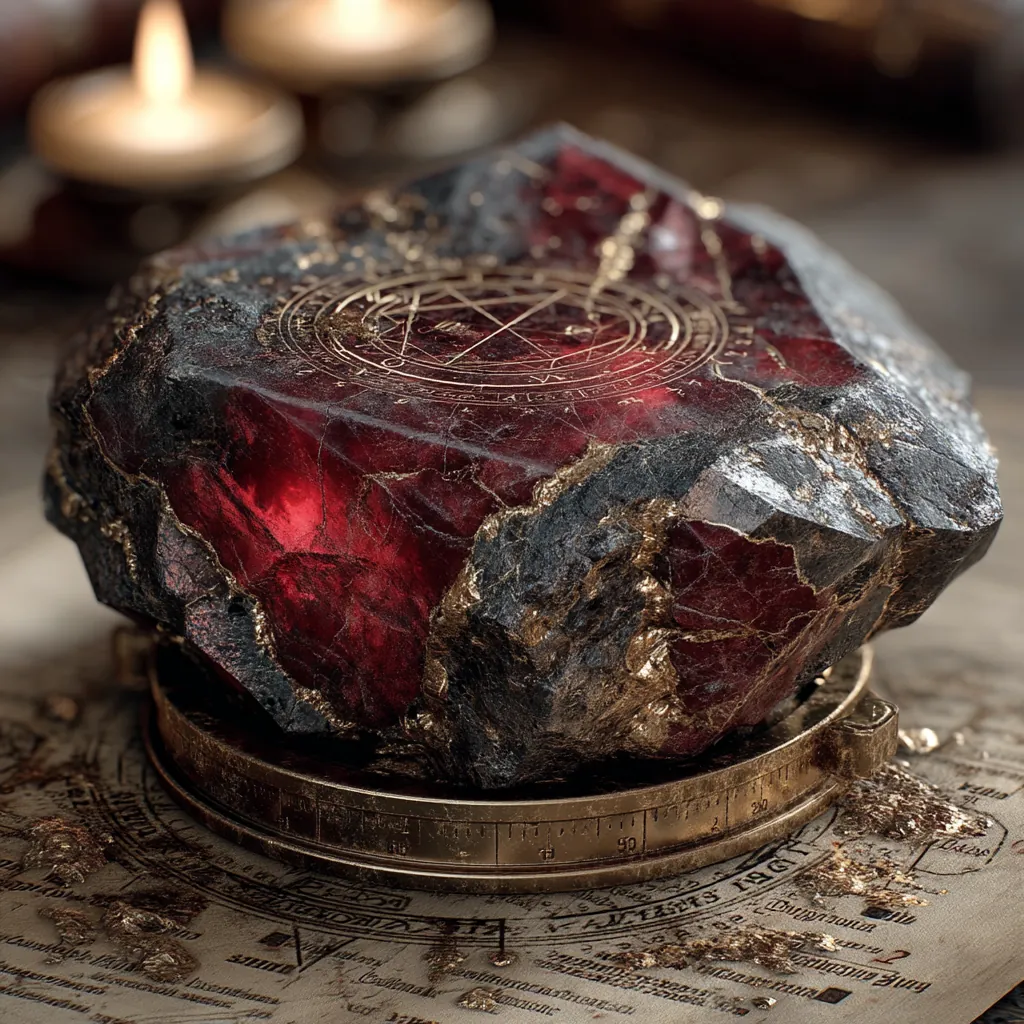 Alchemical artifact stone with transmutation glow and mystical radiance