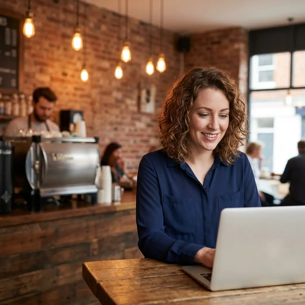 Trendy coffee shop background transformation